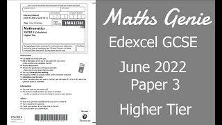 Edexcel GCSE Maths June 2022 3H Exam Paper Walkthrough [upl. by Ola556]