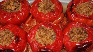 RECEPT ZA PUNJENE PAPRIKE SA MESOM  Stuffed peppers with meat [upl. by Sefton]