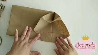 Como hacer bolsas de papel kraft [upl. by Chimene]