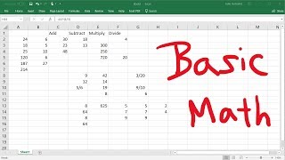 Basic Excel Formulas  Add Subtract Multiply amp Divide [upl. by Atinor]