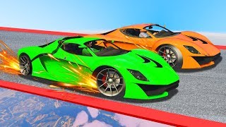 MILE HIGH 350MPH TYRE POP BATTLE GTA 5 Funny Moments [upl. by Marchall605]