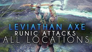 God Of War  All Leviathan Axe Runic Attack Location And Showcase Full Guide [upl. by Mercorr918]