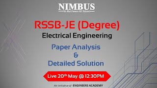 RSSB JE 2022 Paper Analysis amp Detailed Solution  Electrical Engineering Degree  Paper Solution [upl. by Stromberg]