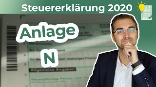 Steuererklärung 2020  Anlage N ausfüllen [upl. by Akemehc]