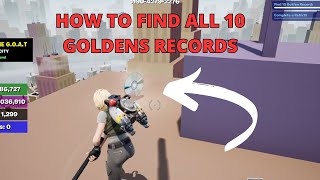 How to find all 10 goldens records on Rapper 2 tycoon fortnite SECRET 10 goldens records tutorial [upl. by Supen]