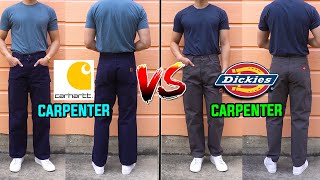 Which Is BETTER  Carhartt VS Dickies Carpenter Work Pants Review  Comparison [upl. by Luby]