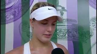 Eugenie Bouchard postmatch interview  Wimbledon 2014 [upl. by Namzzaj870]