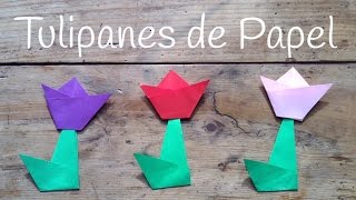 TULIPAN de papel paso a paso  Origami fácil para niños [upl. by Uot]