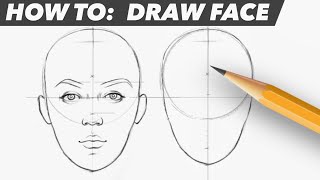 How To Draw Face  Easy Beginner Proportion Tutorial [upl. by Mcgrody]