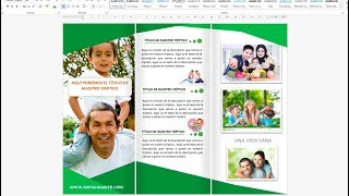 Como crear un triptico brochure en word 2013 2016 [upl. by Asserrac708]