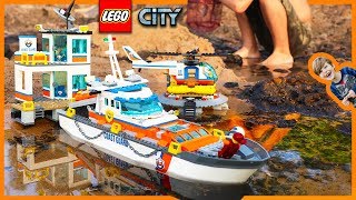 Lego City Coast Guard Headquarters Epic Sea Rescue Mission  Time Lapse Build [upl. by Tia]