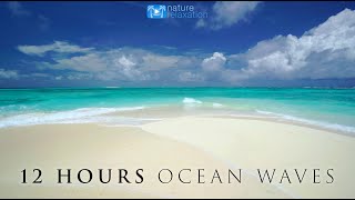 12 HOUR 4K Ocean Waves Video amp Sounds Perfect Beach Scene quotWhite Sand Blue Waterquot Fiji Islands [upl. by Hepsibah]