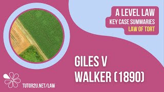 Giles v Walker 1890  ALevel Law  Key Case Summaries  Tort Law [upl. by Judy]