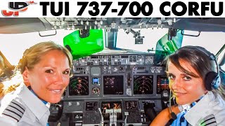 TUI Ladies Piloting the Boeing 737 out of Corfu [upl. by Moneta]