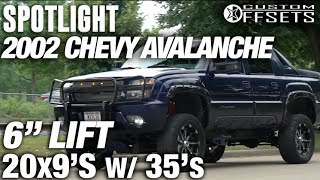 Spotlight  2002 Chevy Avalanche 6quot Lift 20x9 12s and 35s [upl. by Silohcin806]