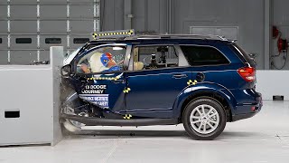 2015 Dodge Journey driverside small overlap IIHS crash test [upl. by Eeleimaj]