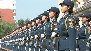 Female Soldiers Train for Beijing Military Parade [upl. by Curkell]