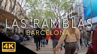 Las Ramblas Barcelona Entire Walk in 4k Spain España Video Tour 4k [upl. by Dacie]