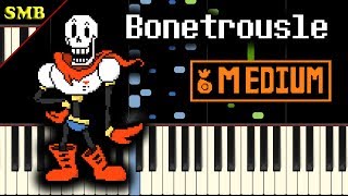 UNDERTALE  BONETROUSLE  Piano Tutorial [upl. by Deb]