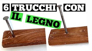 6 IDEE TRUCCHI FAI DA TE CON IL LEGNO DIY IDEAS [upl. by Grussing]