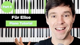 How to play quotFÜR ELISEquot on Piano Tutorial  very easy  Part 4 [upl. by Grinnell]