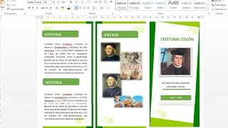 Como crear un tríptico en word 2013  2016 [upl. by Refotsirc]