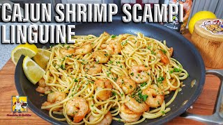 Cajun Shrimp Scampi Linguine  Cajun Pasta Recipe [upl. by Aluap782]