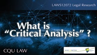 What is critical analysis [upl. by Yvonne]