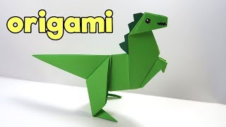 DINOSAURIO ORIGAMI  DIY  PASO A PASO [upl. by Annadroj]