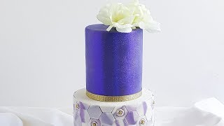 Super Cute Purple Glitter Cake Rosies Dessert Spot [upl. by Aifoz]