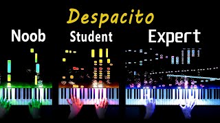 5 Levels of Despacito Piano Noob to Expert [upl. by Dolphin]