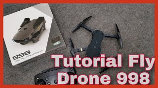 First Tutorial Before Fly Drone 998 Micro Foldable First Flight [upl. by Natsyrt]