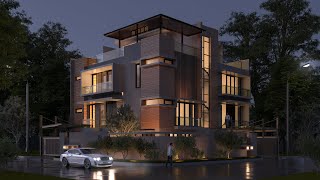 Exterior Night Render in VRay 3DsMax Complete Tutorial [upl. by Aryam444]