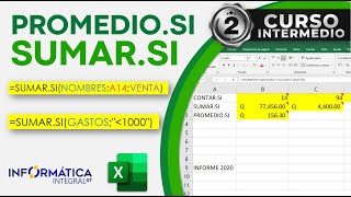 CÓMO UTILIZAR LAS FUNCIONES SUMASI Y PROMEDIOSI EN EXCEL [upl. by Gairc]