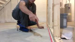 Installing carpet strips on concrete subfloor [upl. by Llehsar]