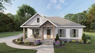 MODERN FARMHOUSE PLAN 04100240 WITH INTERIOR [upl. by Irrehs]