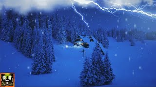 Winter Thunderstorm Sounds Lightning amp Thunder Howling Wind amp Snow Rain for Sleep Study Insomnia [upl. by Cristal]