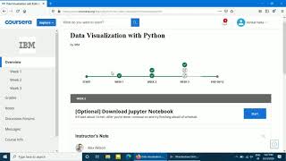 Coursera Course Data Visualization With Python  IBM Course All Week Answers [upl. by Assilen]