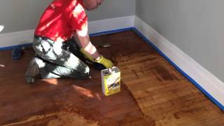 Refinishing hardwood floors by stripping [upl. by Chyou967]