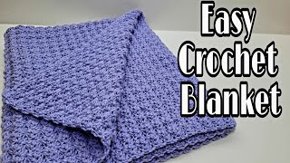 Easy Crochet Blanket  Crochet Beginner Blanket  Bag O Day Crochet Tutorial [upl. by Abate224]