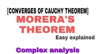 MORERAS THEOREM PROOF IN HINDI  Complex analysis [upl. by Curtis]