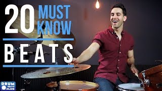 20 MUST KNOW Drum Beats For Beginner Drummers  Drum Beats Online [upl. by Ami]