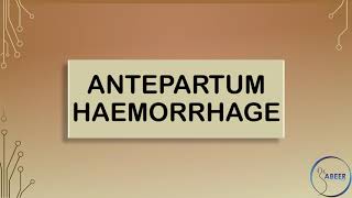 RCOG GUIDELINE Antepartum Haemorrhage Part 1 [upl. by Tnayrb782]