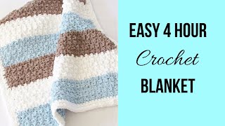 4 Hour Crochet Blanket Beginner Friendly [upl. by Greff]