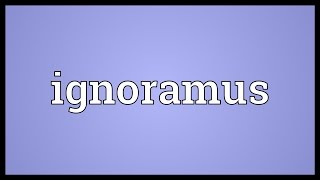 Ignoramus Meaning [upl. by Chane]