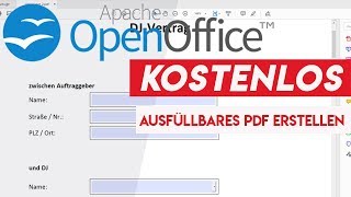 Ausfüllbares PDF Formular erstellen  Kostenlos OpenOffice [upl. by Eilssel]