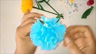 🍂Cómo hacer FLORES con Papel Crepe sin moldes fáciles y rápidas [upl. by Atiran]