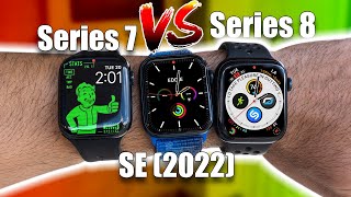 Apple Watch Series 8 vs 7 vs SE2  Battery amp Performance comparison [upl. by Gerald]