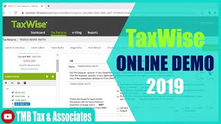 TaxWise Online Demo 2019  Tax Return Explained  How to Setup and Use the TaxWise [upl. by Ellesij296]