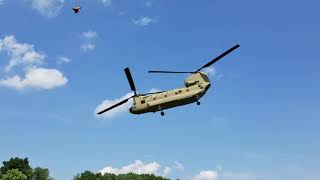 Boeing CH47 Chinook  landing amp takeoff [upl. by Suellen39]